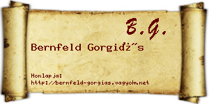 Bernfeld Gorgiás névjegykártya